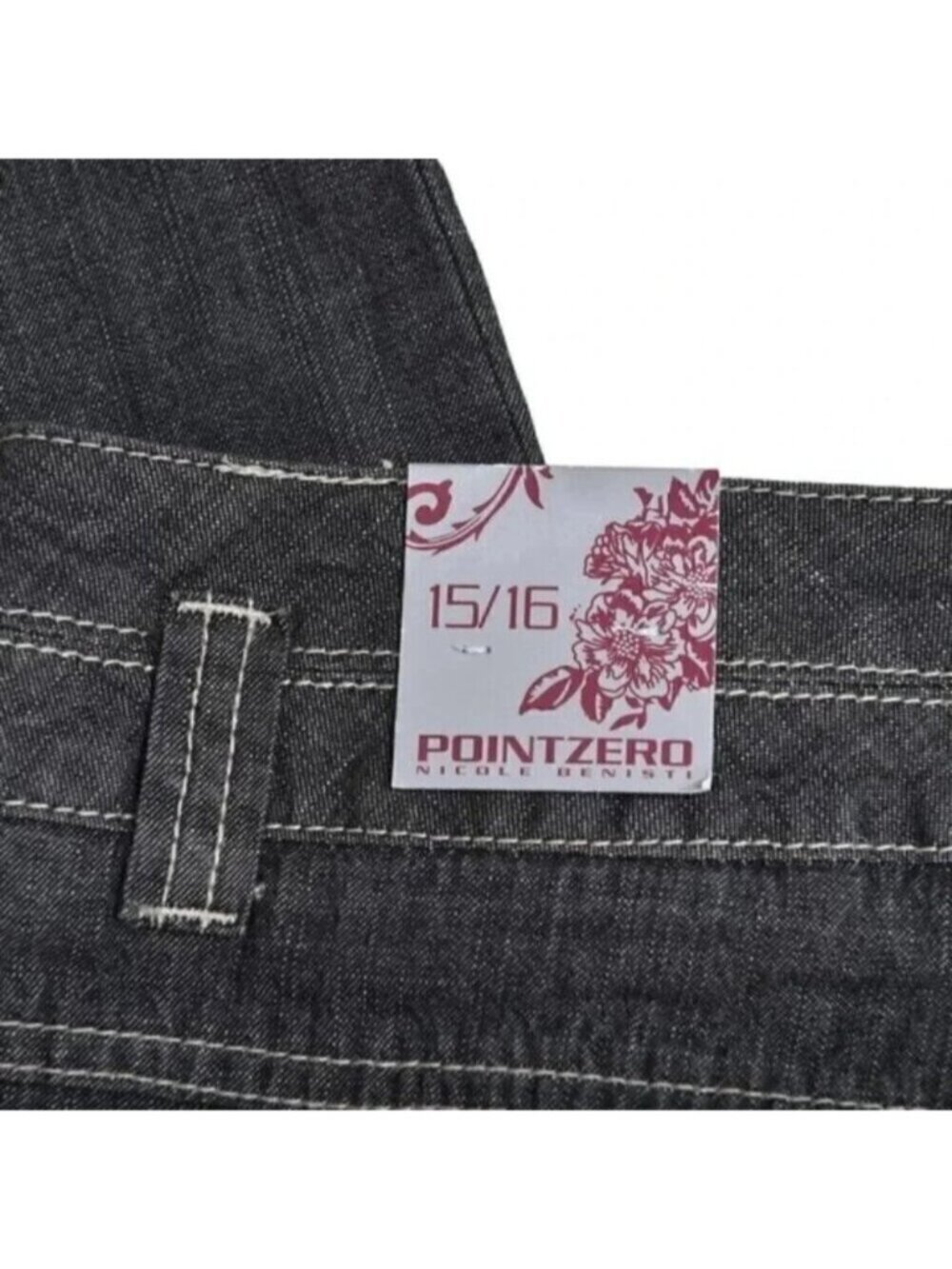Vintage 90's Point Zero Nicole Benisti Wide Leg Jeans Gray NWT Size  15/16 - Picture 8 of 13